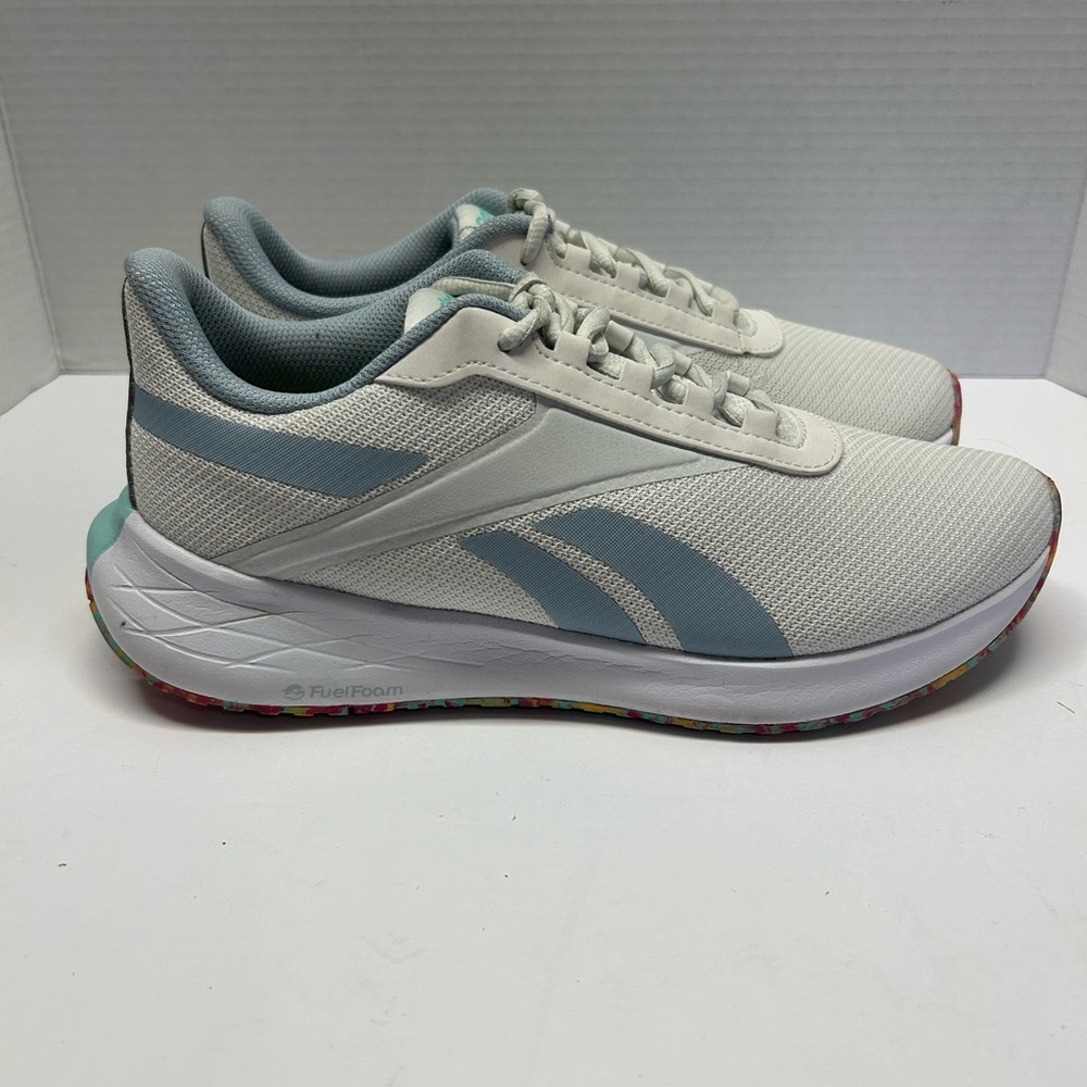 Reebok Energen Plus Women's Size 9.5 White Blue Running‎ Shoe Worn 2 Times